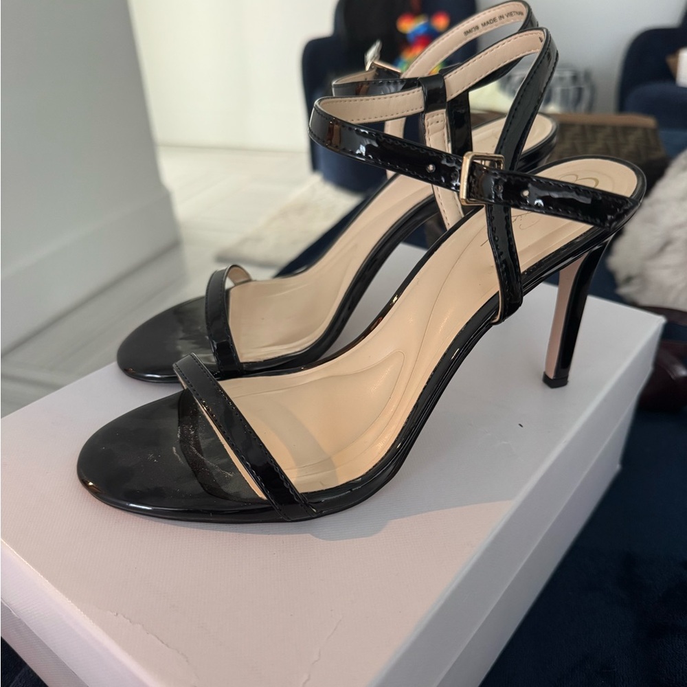 Elegant Black patent Strappy Heels